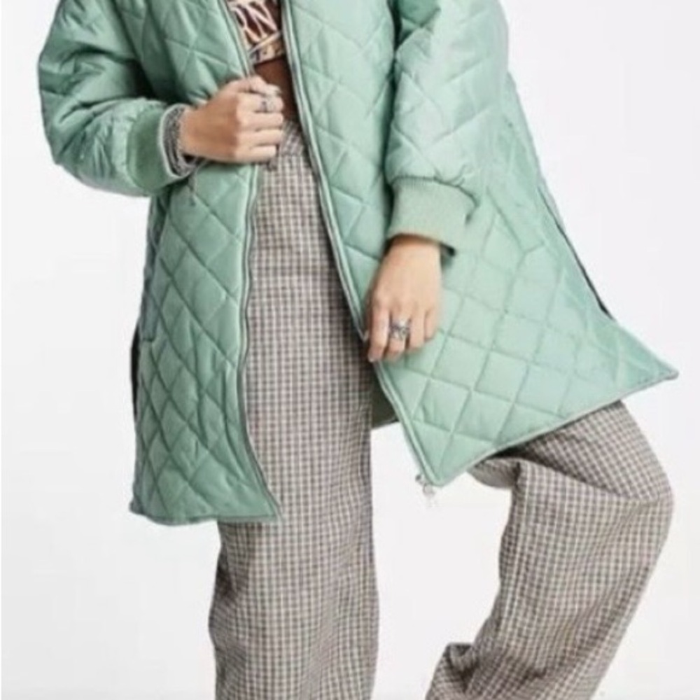ASOS Quilted Green Coat NWOT
